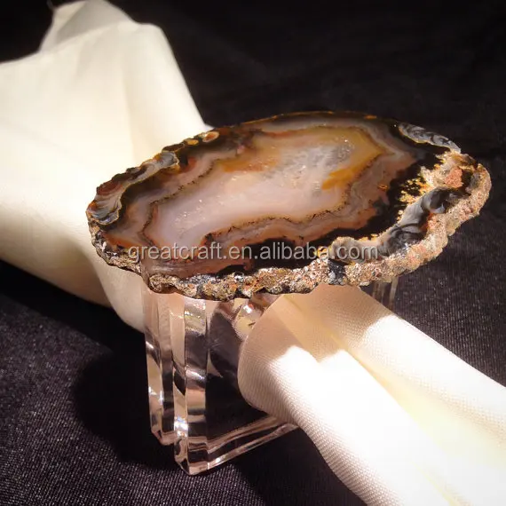 Nature Agate Colorful  Napkin Rings For Table Decorations,Wedding,Dinner