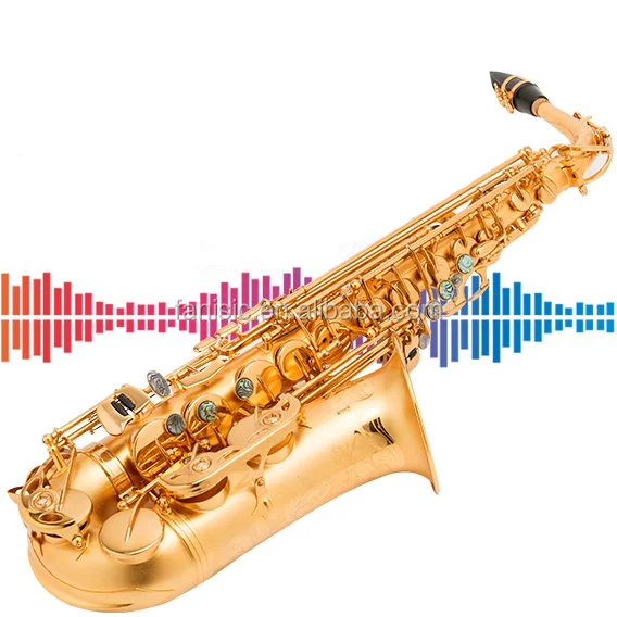 Золотистый альт-саксофон/абразивная пескоструйная обработка золотистого саксофона