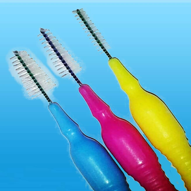 
interdental tooth brush Dupont nylon bristle inter dental brush 