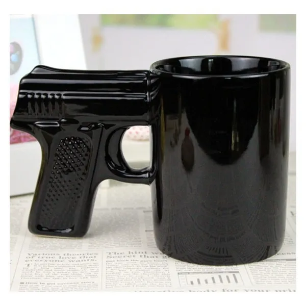 Gun Pistol Shaped Ceramic Tea Coffee Mug Cup