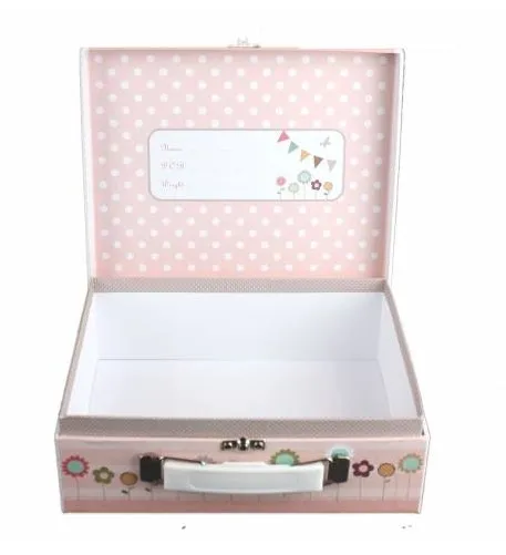 hot sale graceful fashionable cute paper suitcase for children wholesale