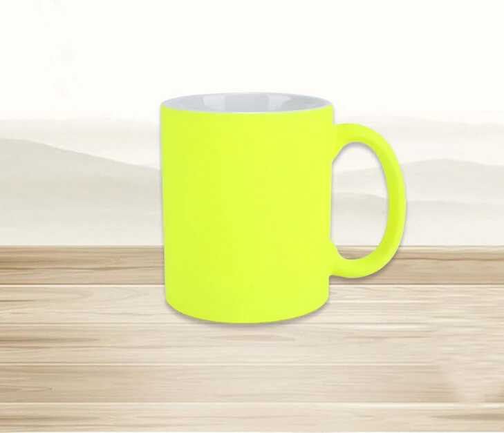 High quality candy color 11oz ceramic mug for sublimation printing
