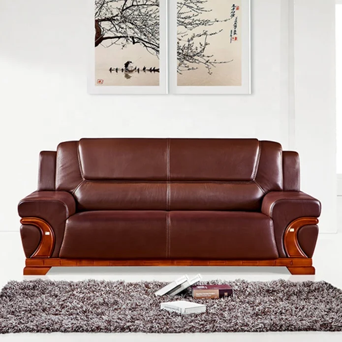 Hot sale Dubai cow leather luxury royal sofa office home living room sectional single sofa set