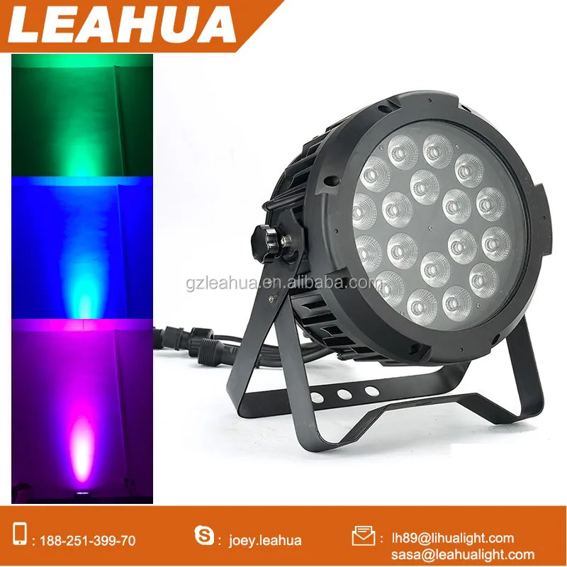 LEAHUA outdoor Led par can waterproof 18x10w rgbw 4in1 led flat mini stage light