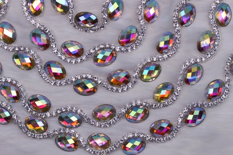 Wholesale Crystal Rhinestone Chain Trimming Bridal Sash Rhinestone Trim Applique Wedding Belt Garment Accessories RC70529