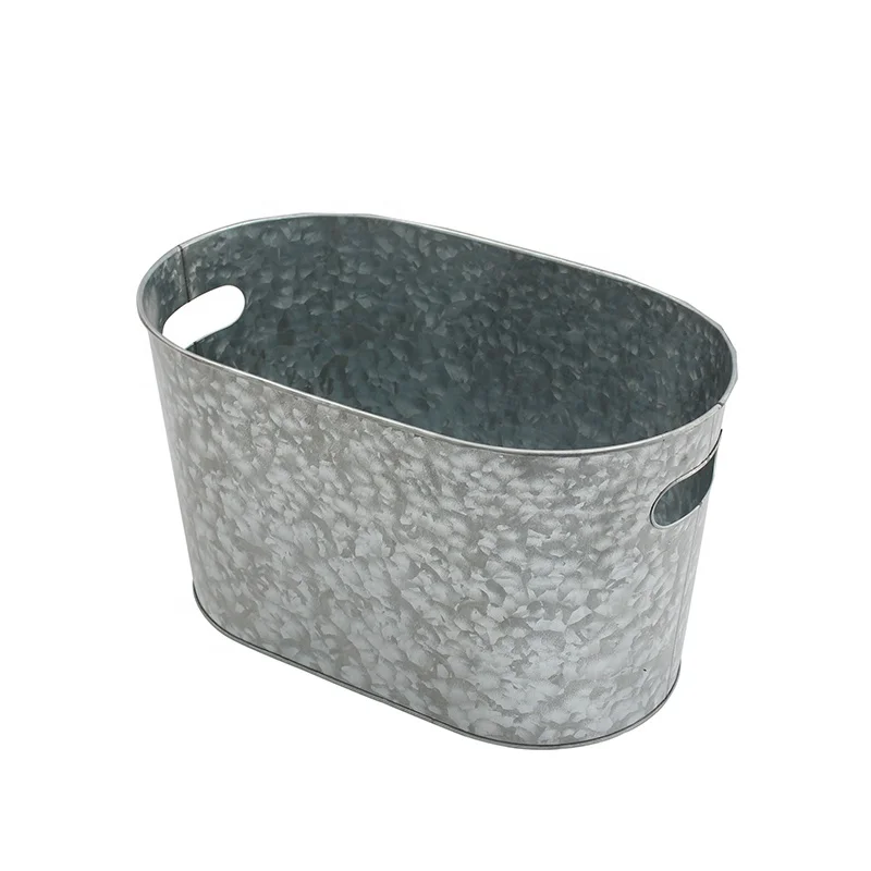 Large Silver galvanized Steel Beverage Tub Wine Chiller