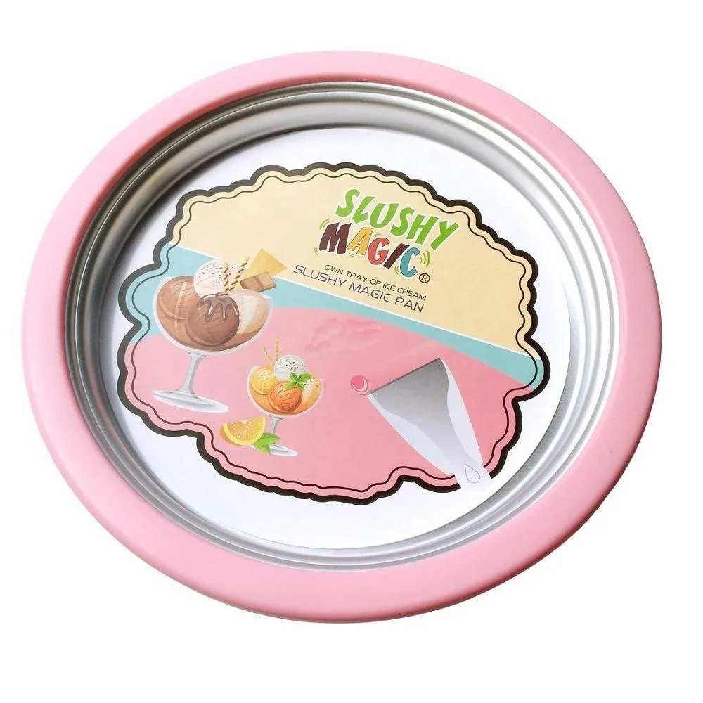 Slushy Magic non-electric Round Ice cream roll maker at home for both adults and children