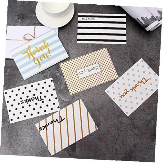 48 assorted thank you cards, postcard style thank u greeting card