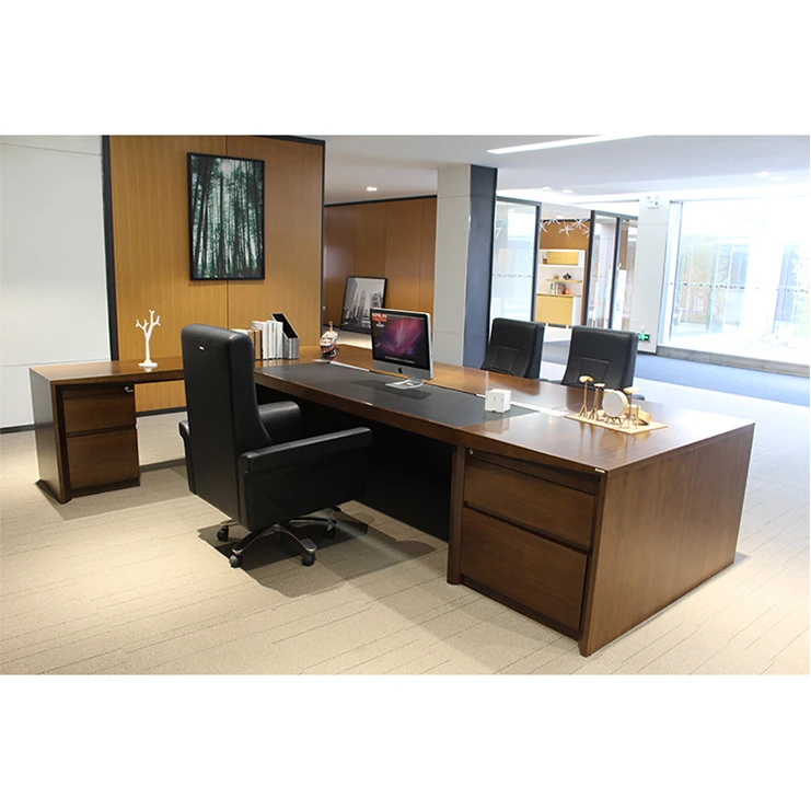 Hot sale principal desk office furniture counter table luxury solid wooden manager/CEO/boss computer table customized good price