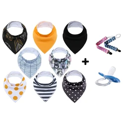 Хлопковые детские банданы, Слюнявчики с прорезывателем, треугольные детские нагрудники для младенцев, Белые Простые, детские нагрудники, упаковка