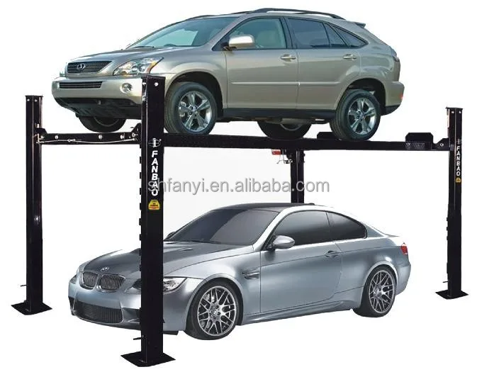 
Four Post Car Parking lift manual single side release system with 4 post parking lift rain coat for choice 