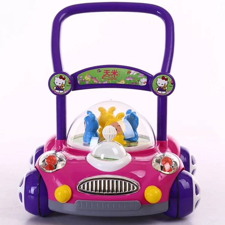 New Model Baby Toys Car Walker Kids Baby Trolley Rollator With Music Light and Adjustable Speed Cartoon Learning Walker For Baby