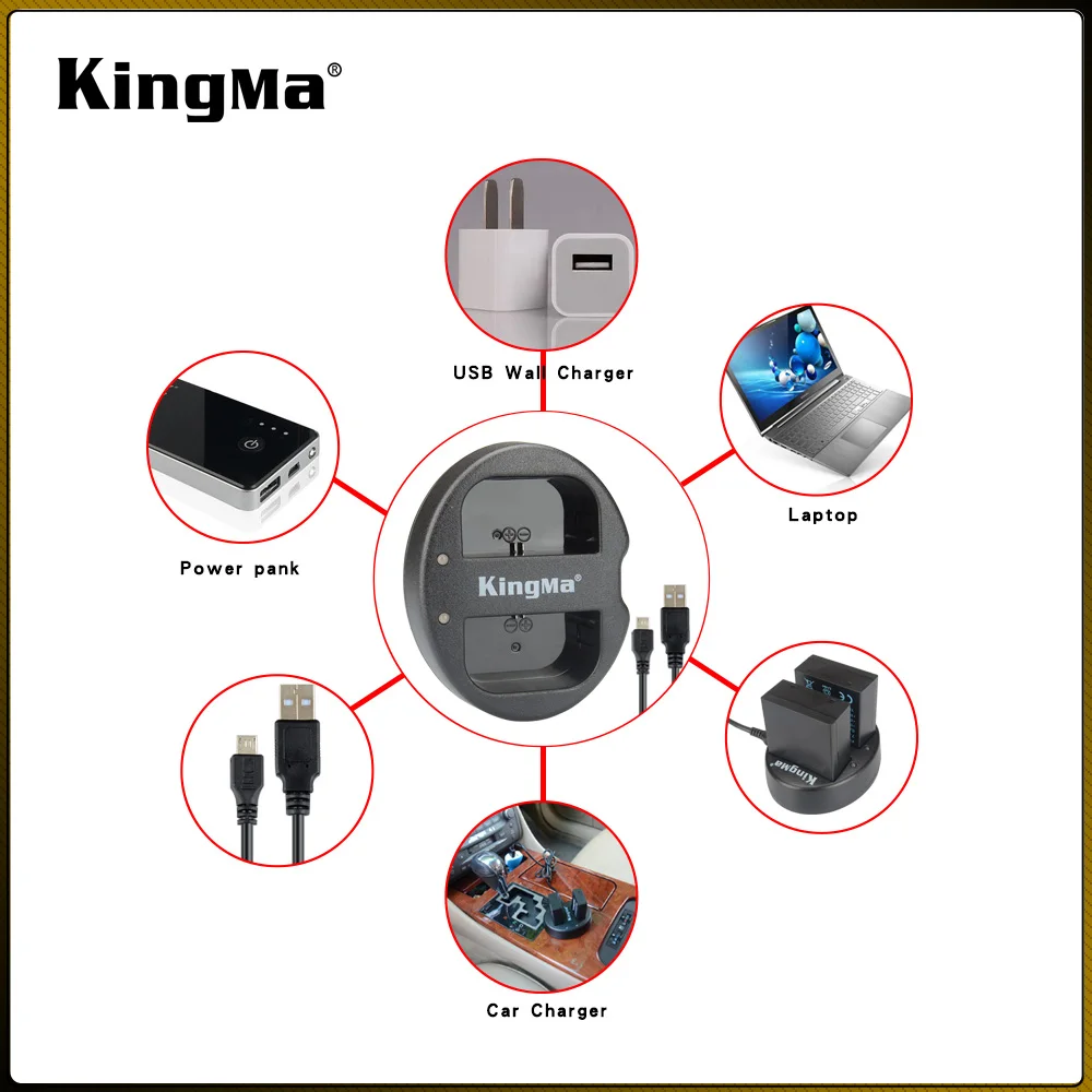Kingma BM015-LPE8 LP-E8 Micro USB портативное зарядное устройство двухканальный зарядное устройство для Canon EOS 650D 600D 700D