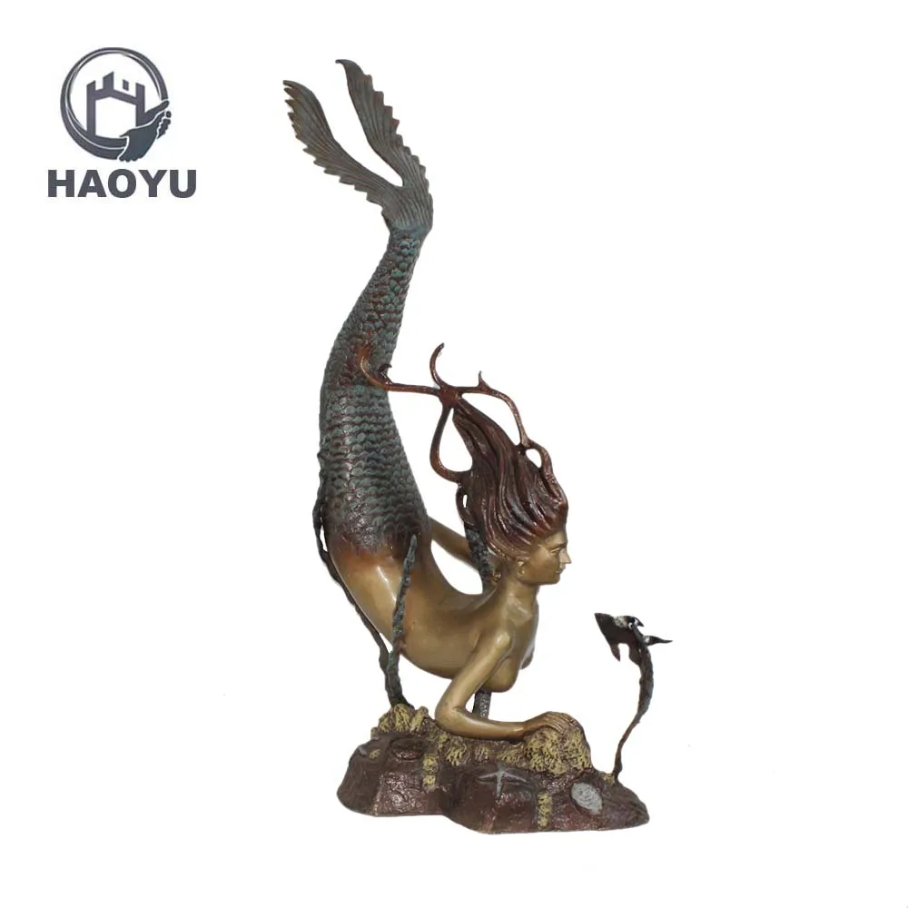 Garden decorative metal art antique bronze animal statues cast iron figures