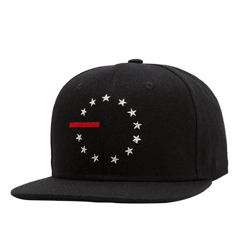 High quality flat letter embroidered yupoong wholesale plain cap black snapback hat