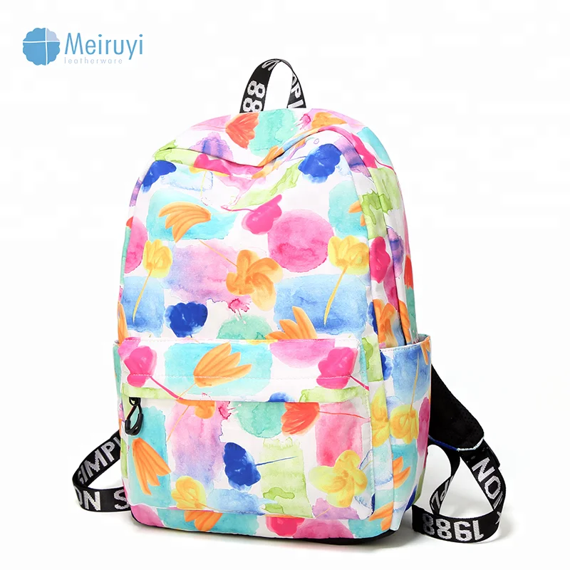 С цветочным принтом Bagpack Водонепроницаемый путешествия рюкзак школьный рюкзак для женщин