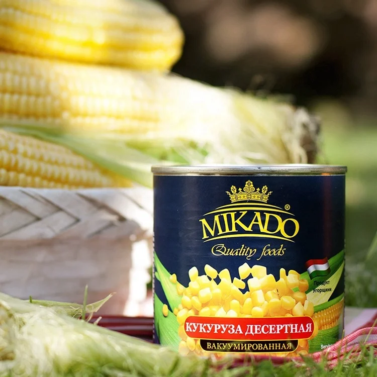 Mikado brand Chinese sweet corn cob in vacuum pack