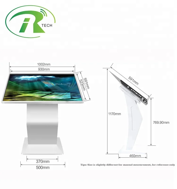 55 inch Podium LCD screen touch screen Smart design floor digital signage for airport/for bank/for museum