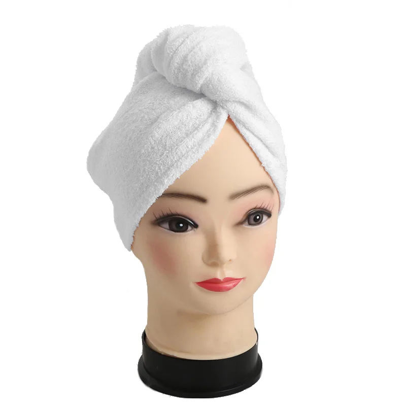 Женское полотенце для сушки волос из белого бамбука, полотенце для сушки волос, лучший подарок на день матери, тюрбан для волос