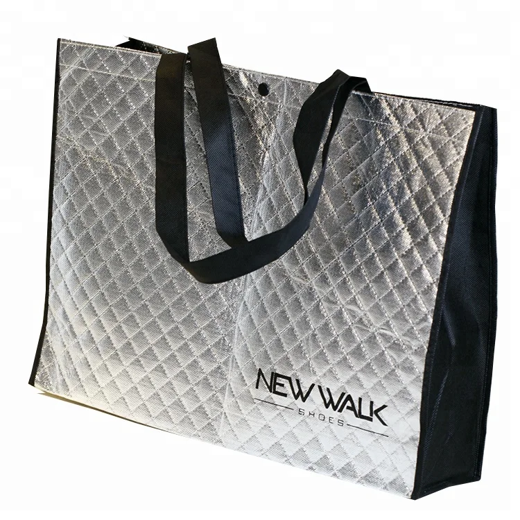 Cheap Non-woven Promotional Shopping Bags Carry Bag Custom Logo Metallic Laminated Eco Pp Non Woven Shopping Bags With Logos