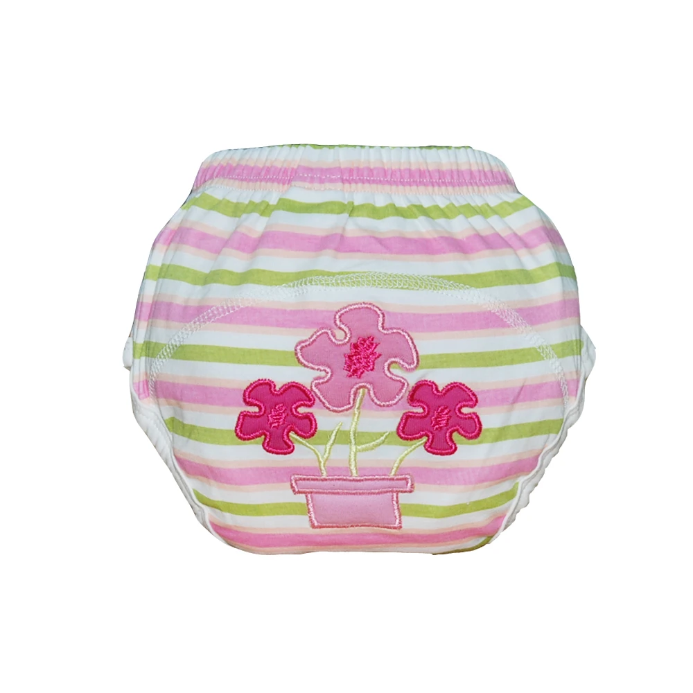 Factory OEM Cute pattern Leak-proof  Reusable  Cotton Baby Infant Potty Training Pants Diaper For Toddler