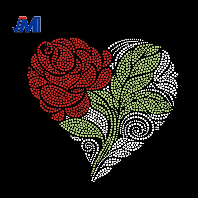 Стразы, роза, железный переводной дизайн, День Святого Валентина, стразы