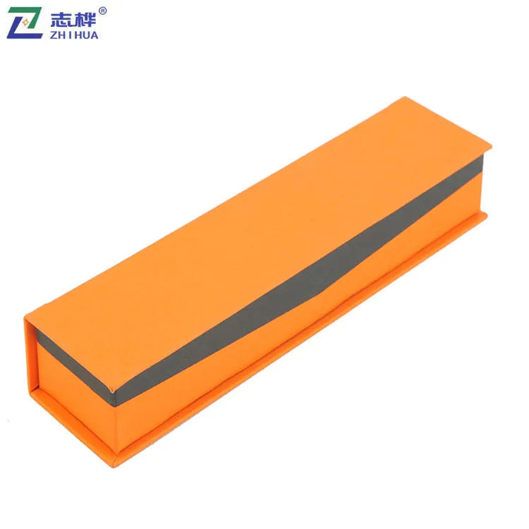 Fashion Orange Color Jewelry Box Hot Sale Paper Cardboard Ring Case Magnetic Pendant Packaging custom jewelry box