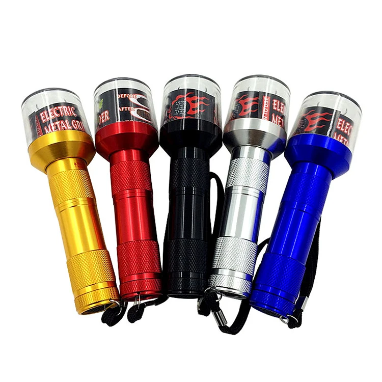 
FC-HG-04 Custom Aluminum alloy herb weed electric grinder metal flashlight style grinder 