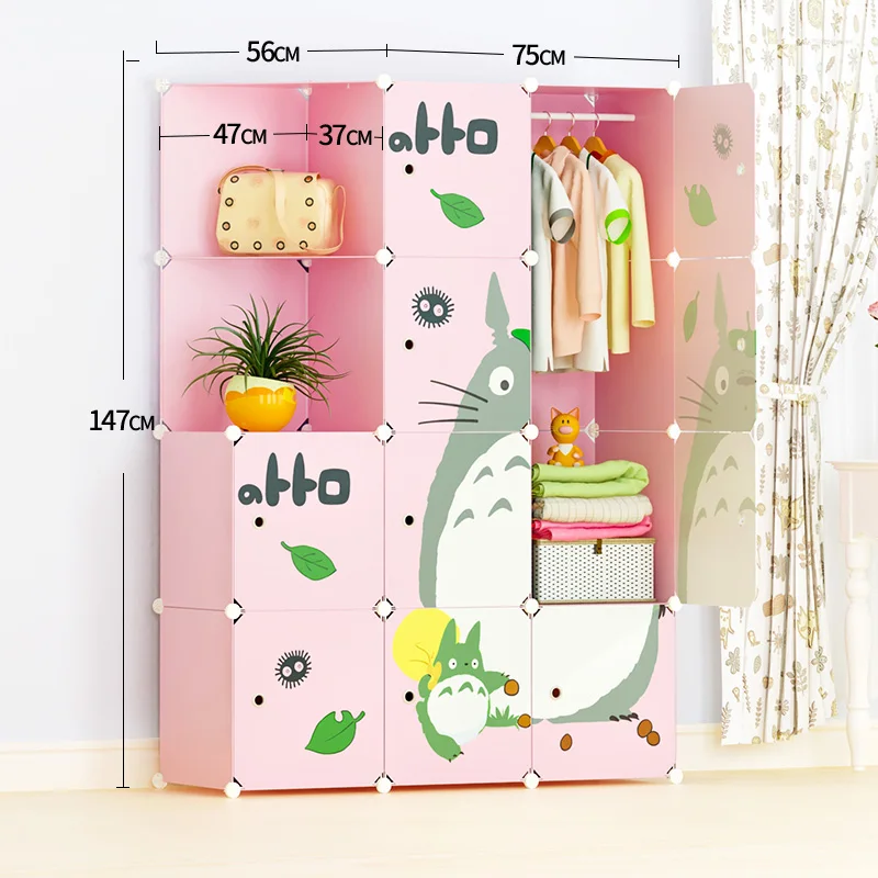 Portable Kids Wardrobe Modular Cabinet for Space Saving, Ideal Storage Organizer Cube for books, toys, towels