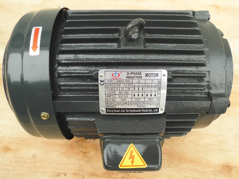 1HP 0.75 kw 3 Phase Induction Electric Motor for Hydraulic Pump