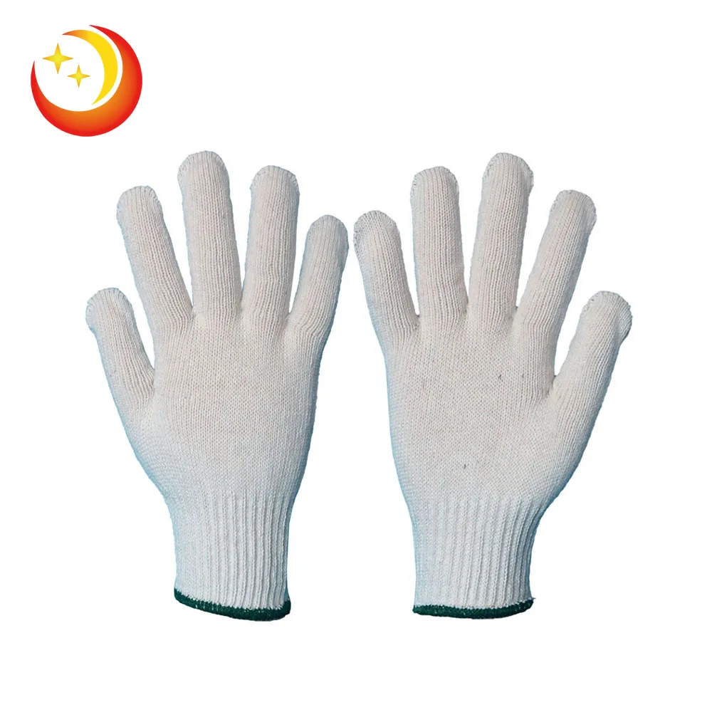 7 gauge natural white cotton knitting gloves 700g