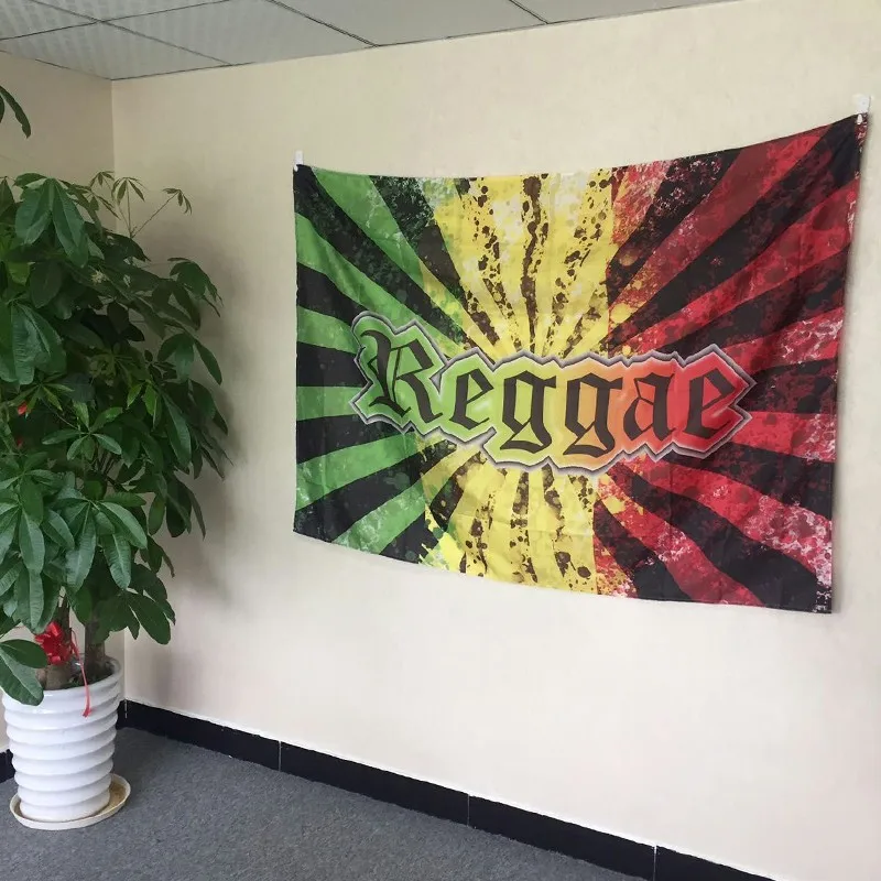 Hot sale drop ship 3*5ft  flag Reggae Rasta Marley Hippie Band Hanging  Posters flag banner, 4 Grommet, custom flag