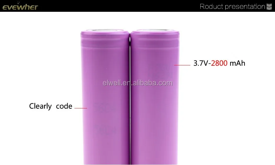 
Electronic Cigarette Battery 3.7v 3000mAh Vape Battery 18650 from Korea 
