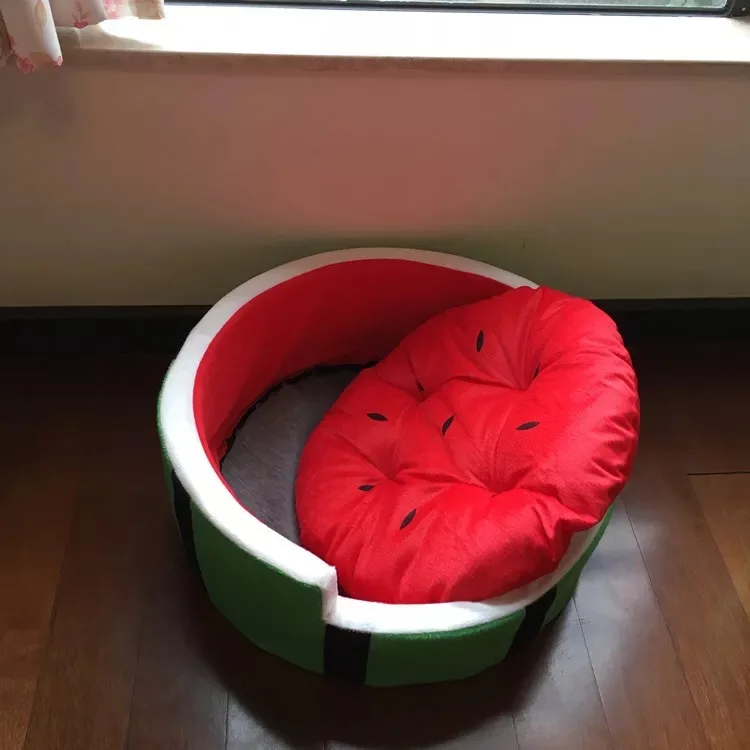 Watermelon shape soft pet beds accessories luxury designer pet bed