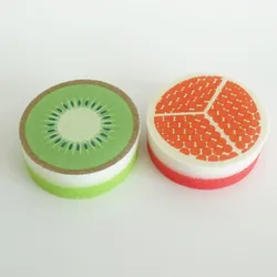 Сверхпрочная губка для кухни с красивым принтом фруктов круглой формы