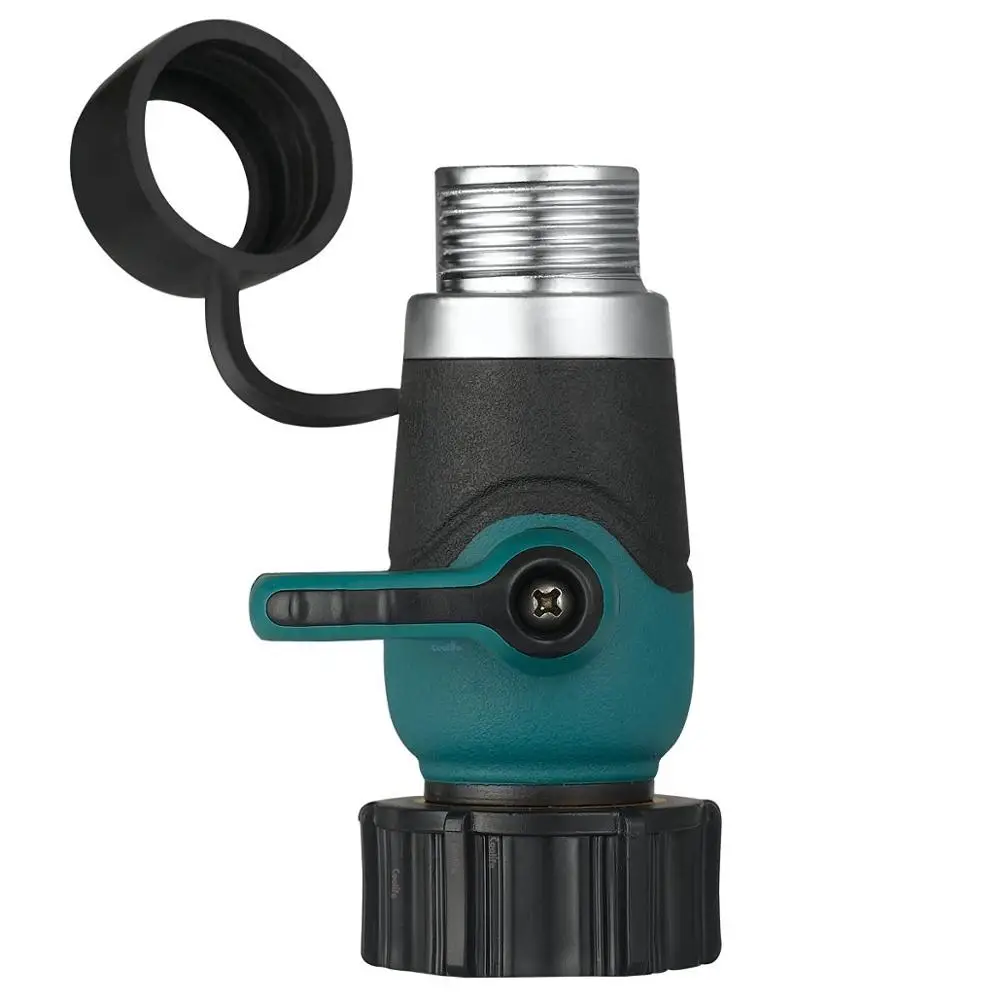 Garden 3/4" swivel water hose tap connector with valve