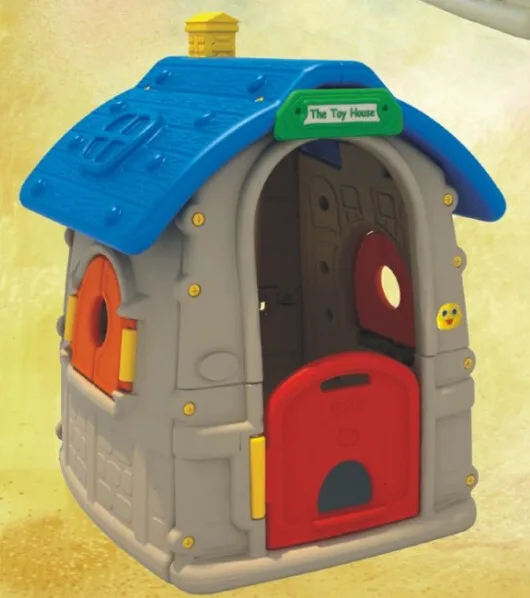 mushroom children outdoor plastic play house with two slides toys