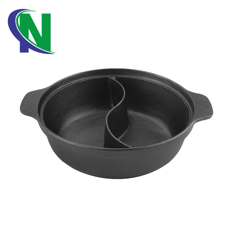 Cast Iron Hotpot Cooking Pot With Divider