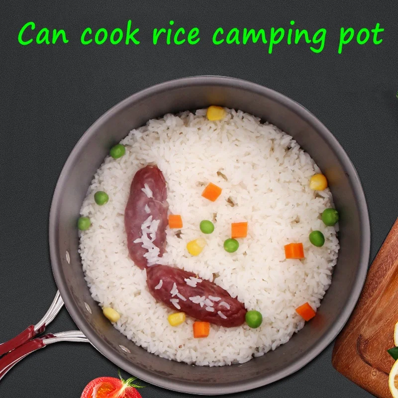 Portable outdoor cookware set aluminum camping pot
