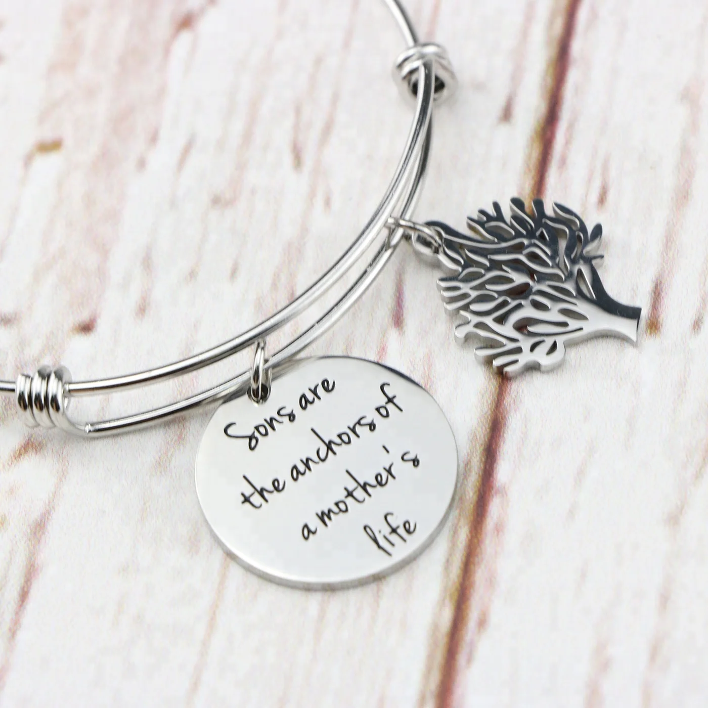 925 Silver Bracelet Expandable Jewelry Pendant Women Heart Bracelet