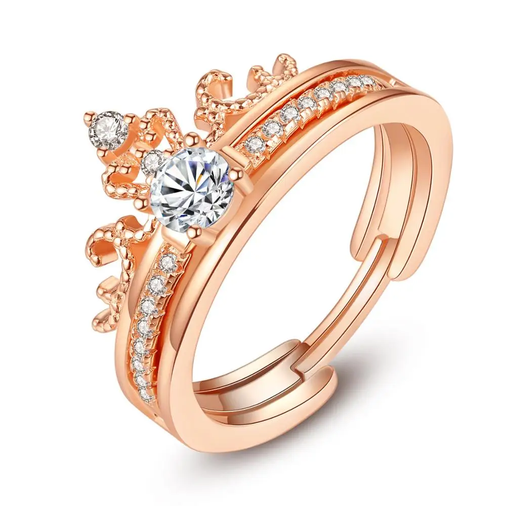 Hot Sales Sterling silver S925 Zircon Crown Dual Purpose Ring For Women