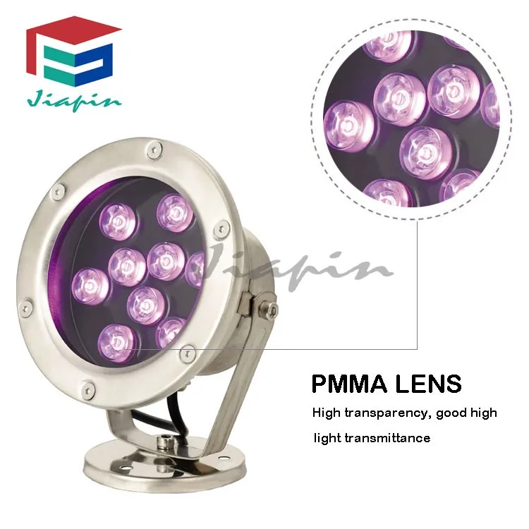 
Stainless Steel IP68 Waterproof LED Fountain Light, 9W LED Underwater Fountain Light 