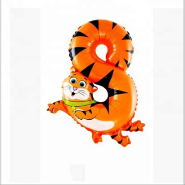 16 дюймов, детская игрушка для дня рождения, фольгированный Гелиевый шар в форме животного, шагающий Лисий Зебра шар с цифрами