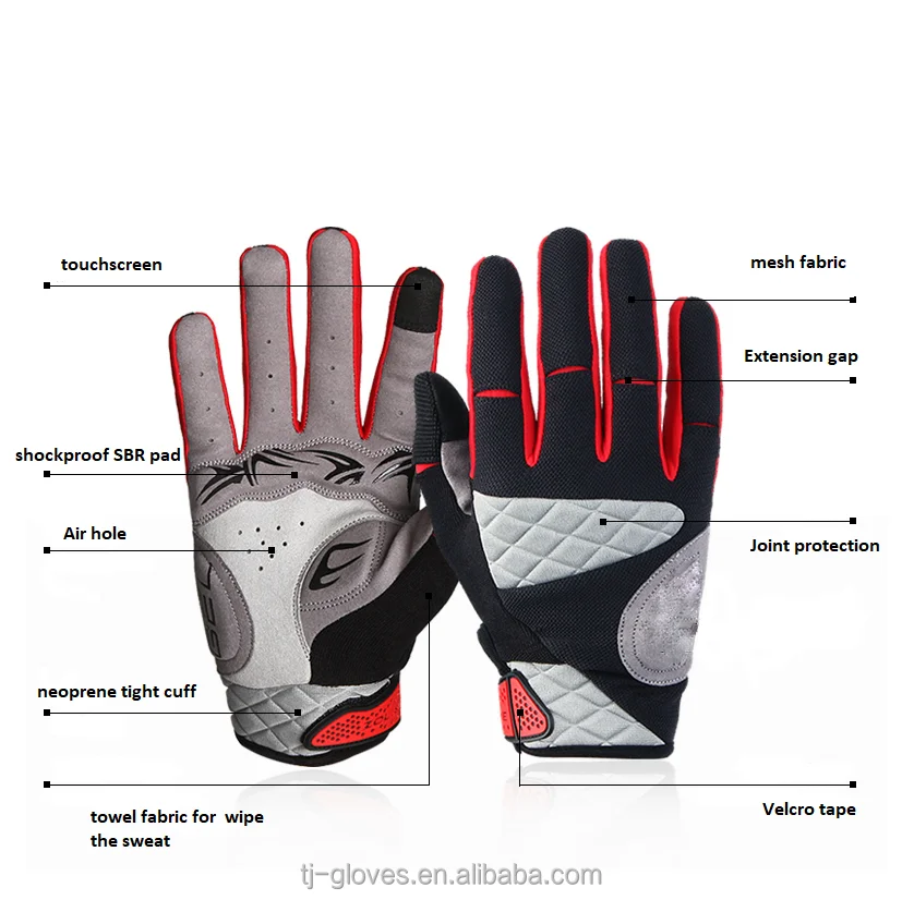 OEM Available Breathable Gel Pad Touch Screen Bicycle Cycling Gloves