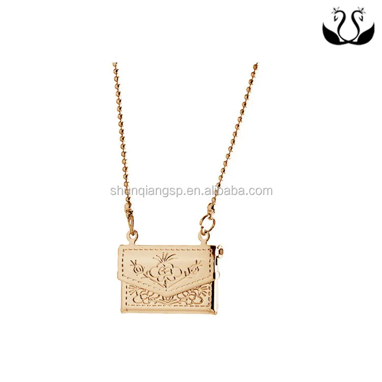 Custom Copper Book Sahped Floating Locket Necklace For Girls