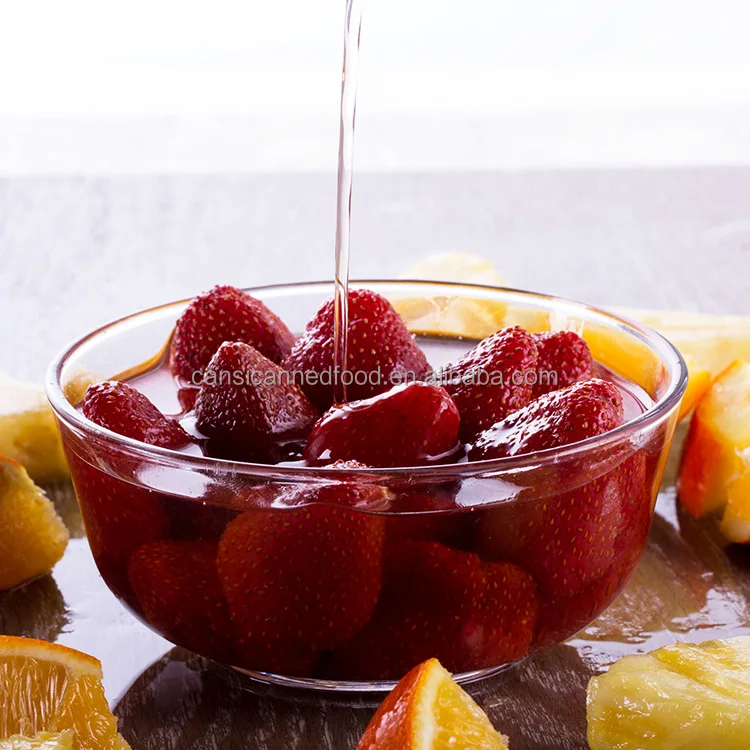Canned Fruit Famous Brand Zhenxin Bulk Canned Strawberries in Syrup Canned Strawberry