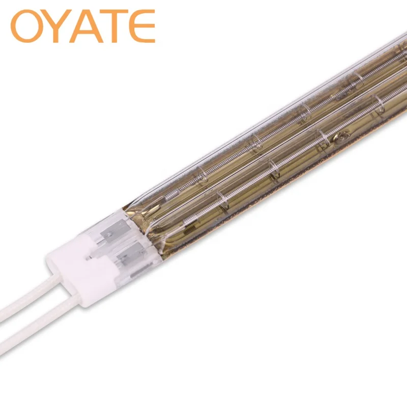 Gold coated Quartz IR Heating Emitter Short Wave Infrared Tube Emitter Lamp for Cutting Glass