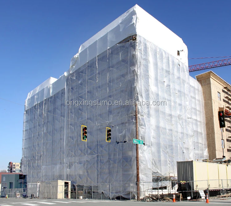 FR Shrink Wrap Factory OEM Retardant 9mil10 Mil White Shrink Film Packaging Film PE Roll Soft Retardant for boat scaffolding