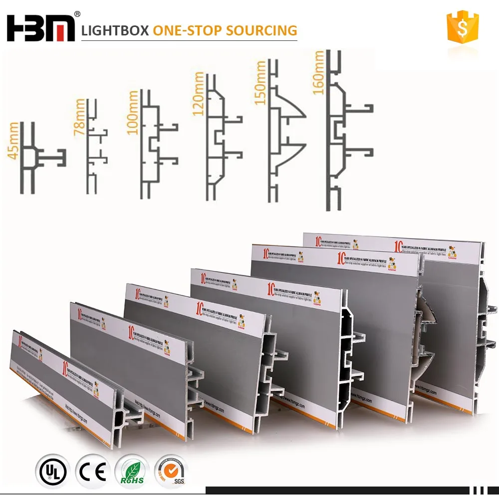 120mm double side slot extruded aluminum seg lightbox banner frame system