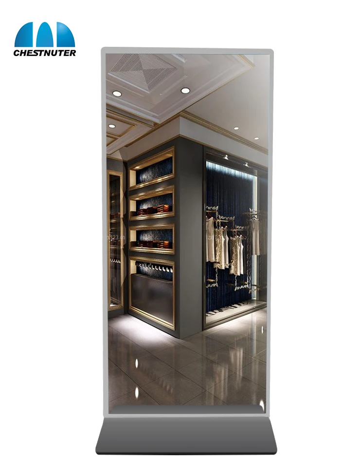 chestnuter 43 inch touch screen kiosk magic mirror lcd display advertising totem for online shopping mall